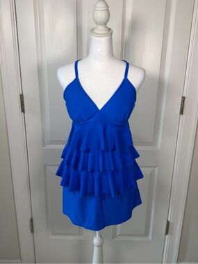 Catalina Royal Blue Ruffled Two-Piece Swimdress